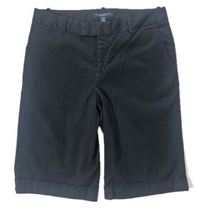 Banana Republic Shorts Womens 6 Black Martin Fit Stretch‎ Chino Bermuda Cuffed